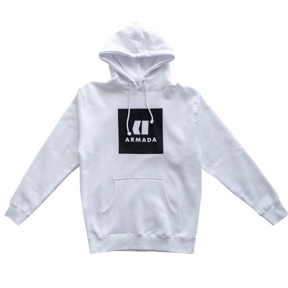 NWT Armada Blanc White Icon Long Sleeve Pullover Hoodie - Picture 1 of 8